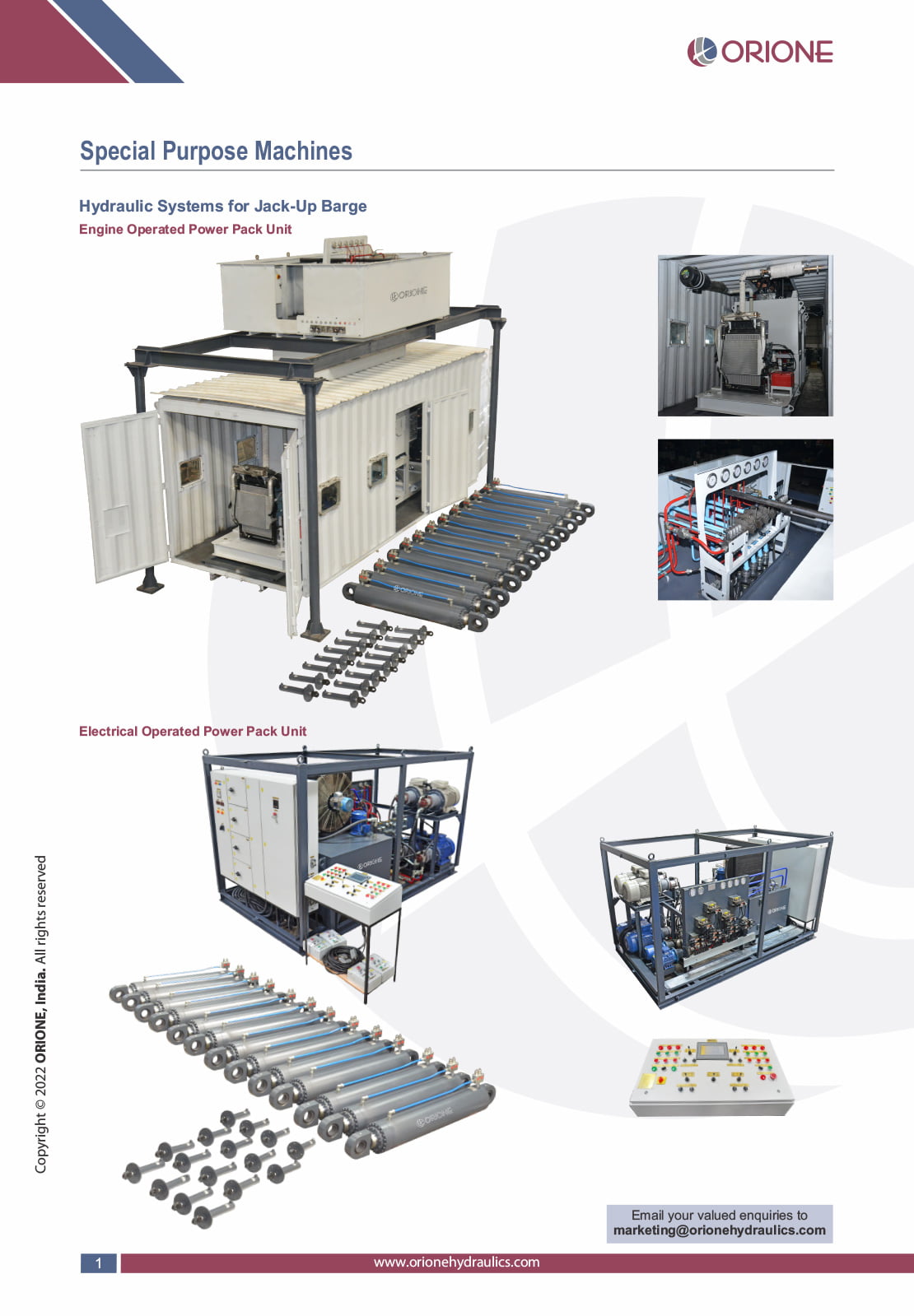 Hydraulic Systems for Jack Up Barge