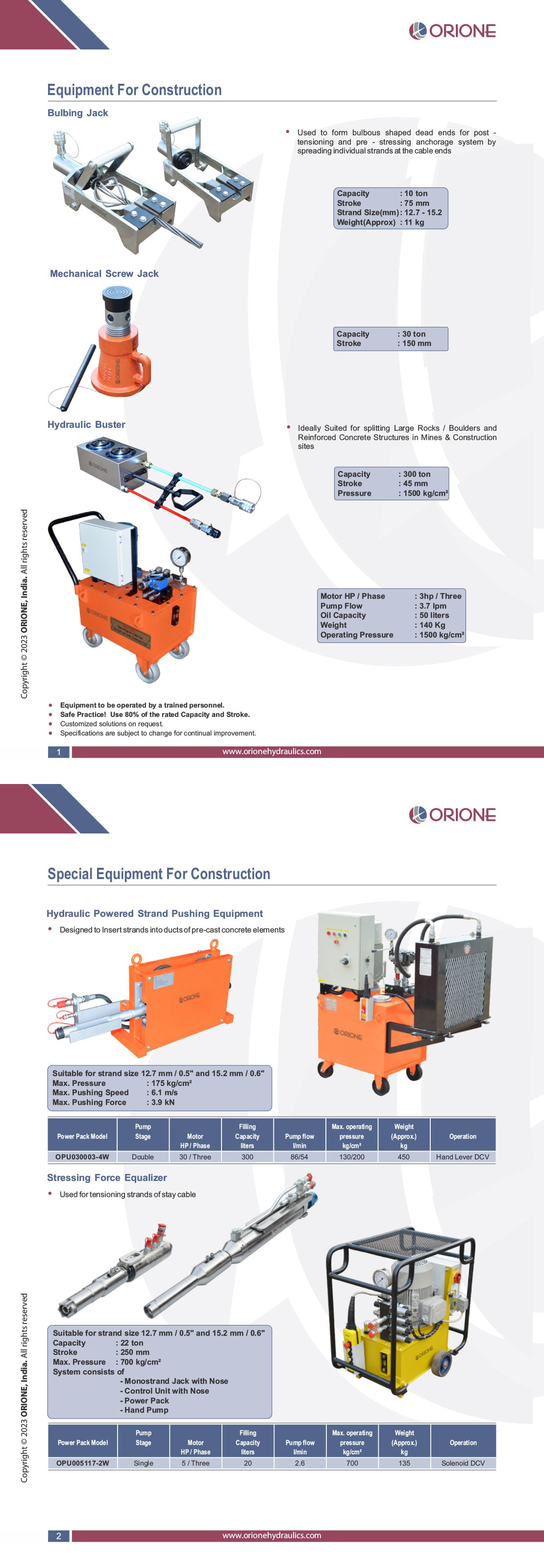 Special Equipment for Construction <br><br>