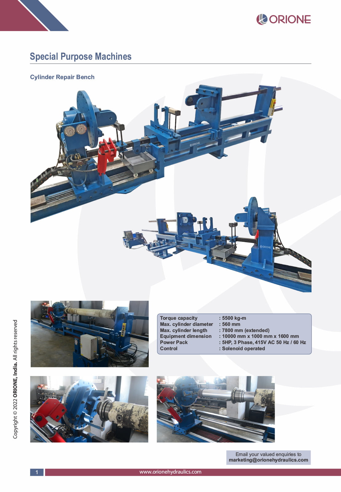 Cylinder Dismounting & Mounting Bench