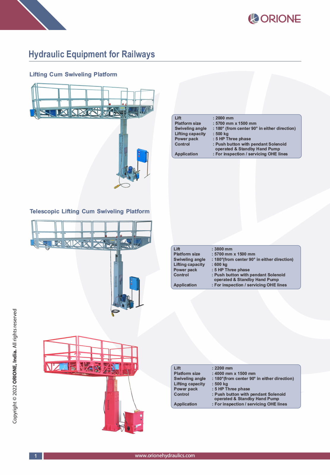 Lifting Cum Swiveling Platform