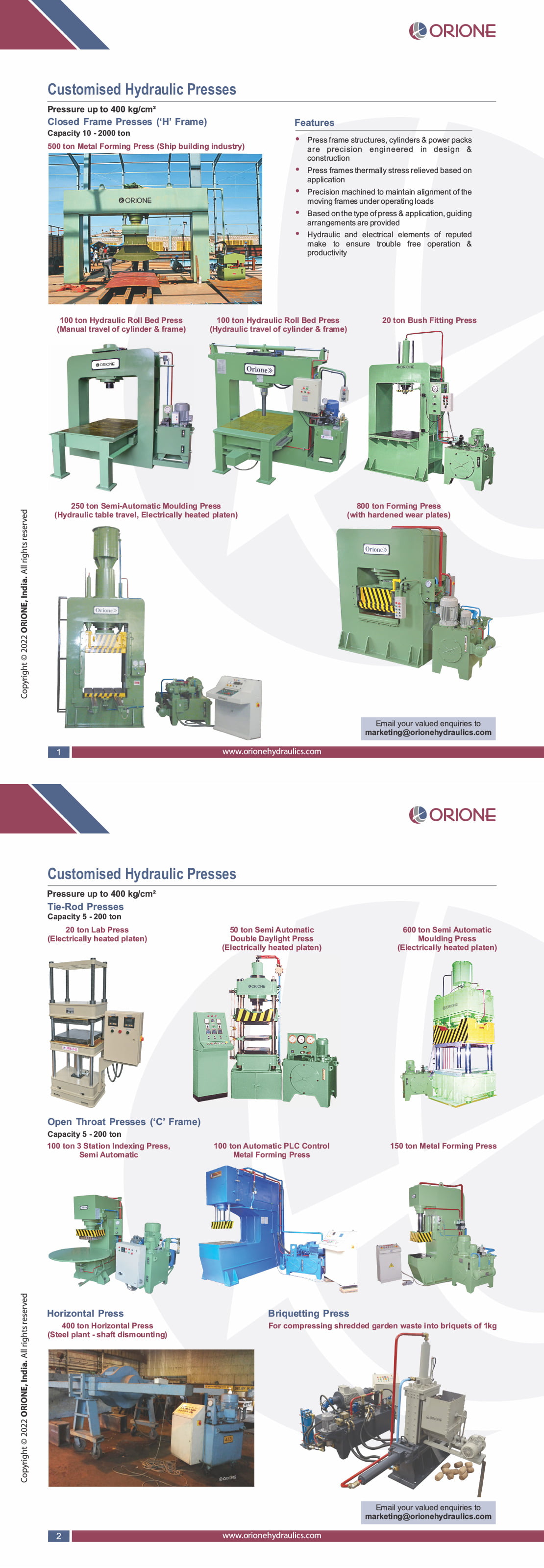 Customised Hydraulic Presses<br> <br>